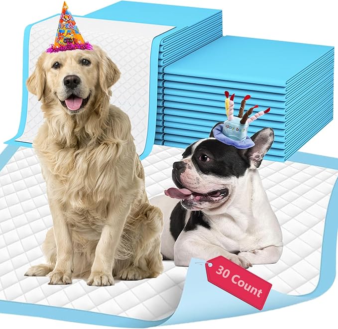 XL Thicker Dog Pads 30"x26" 30 Count, Extra Large Pet Training Pads, Leak-Proof & Super Absorbent Dog Pee Pads, Disposable Quick Dry Potty Pads Puppy Training Pads for Dogs Cats Pets