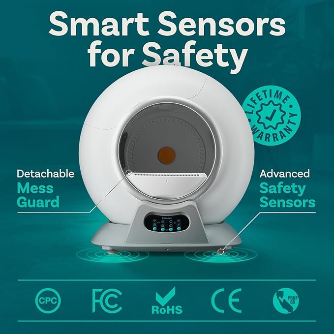 Self Cleaning Litter Box with Auto Safety Sensors for Multiple Cats - Automatic Cat Litter Box Self-Cleaning - Covered Odor Removal with APP Control - Compatible On All WiFi - Electric Robot