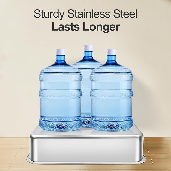 Sousia Stainless Steel Litter Box, Non-Sticky Anti-Leakage Easy Cleaning Metal Cat Litter Tray with Lid, High Wall Sides Enclosure and Scoop, Ideal for Big Cats, XL (Grey)