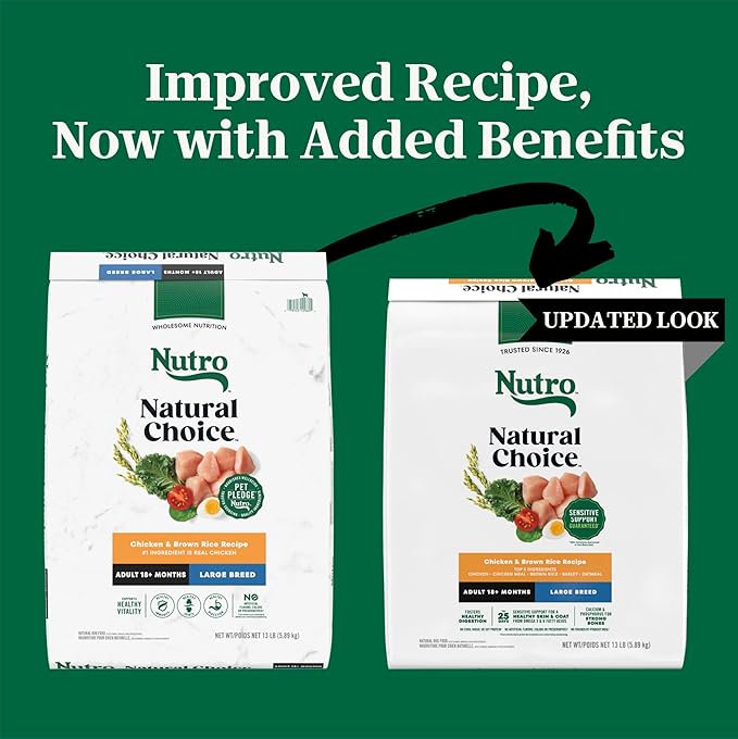 Nutro Natural Choice Adult Large Breed Dog Food Dry, Chicken & Brown Rice Recipe, 13 lb. Bag