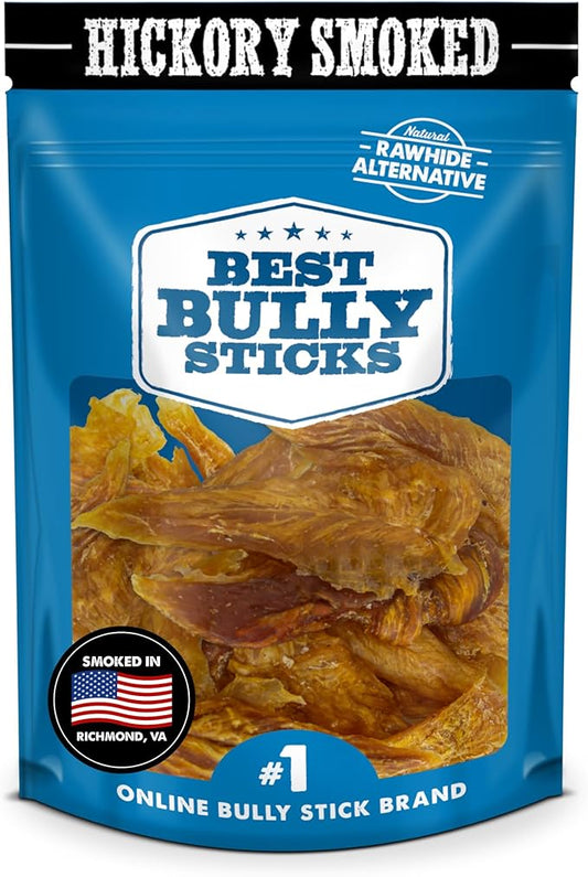 Premium Hickory Smoked Chicken Jerky Dog Treats - 8 oz (Pack of 1) - Dehydrated Poultry Fillets, No Additives, 100% Natural Protein, Grain-Free