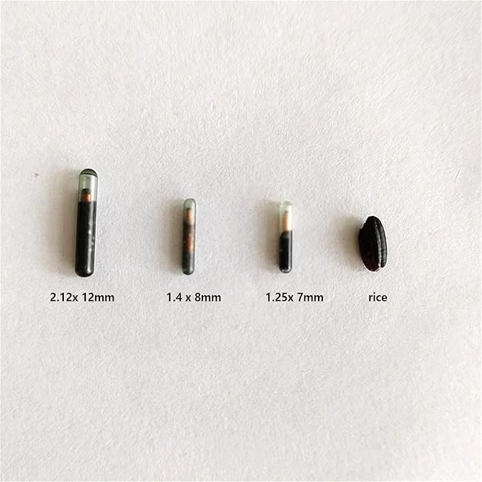 5 Pack 2.12X12 mm ISO Compliant Transponder Microchip ID Tag for Horse Dogs Sheep Pig Pets and Big Animals with 15 Digit ID Number Universal Standard (Large Size 2.12X12mm)