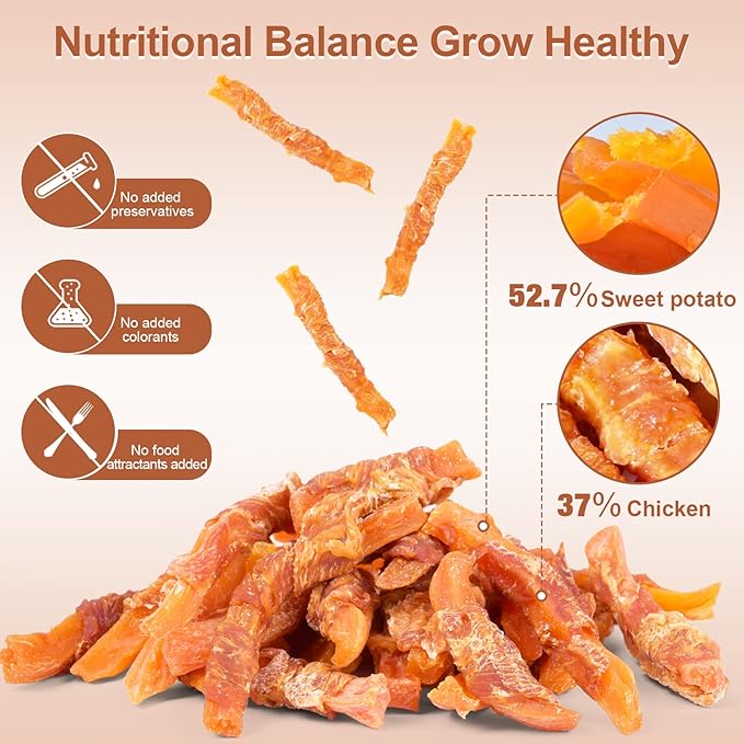 Chicken Wrapped Sweet Potato Dog Treats, Puppy Training Snacks, Rawhide Free 2lb