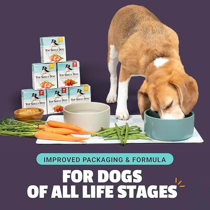 Fresh Dog Food, All Natural Complete Meal or Kibble Topper, Shelf Stable Premade Wet Recipe with Added Vitamins & Minerals for Picky Eaters Puppies Seniors (Beef, 30 x 8.75oz Cartons)
