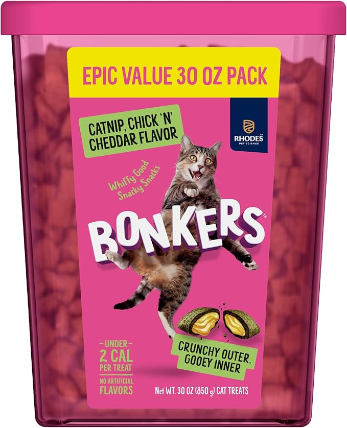 Bonkers Bites CAT Treats Catnip, Chick’N & Cheddar 30 OZ