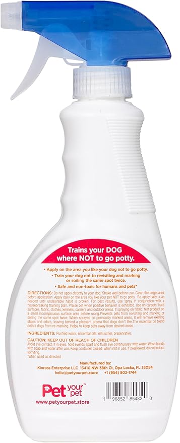 No Pee No Poop Dog Potty Training Spray, 16 Fl Oz – Non-Toxic Dog Spray to Prevent Peeing and Pooping – Natural No Urine Marking Scent Corrector - No Here Stops Dogs Peeing Indoor/Outdoor