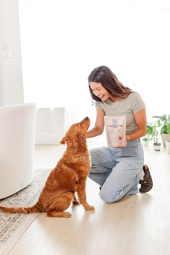 Rudy’s “I’m Begging for” Freeze-Dried Beef Liver – 100% Single-Ingredient USDA Beef Liver, Grain-Free, No Preservatives or Fillers – Natural Dog Treats for Training & Rewards – 4 oz