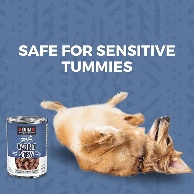 KOHA Minimal Ingredient Rabbit Stew for Dogs, High Protein Limited Ingredient Dog Food, 12.7oz Cans (Case of 12)