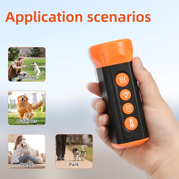TMoMT Dog Bark Deterrent Device-Ultrasonic Anti-Barking Devices, Up to 50FT Long Range & Rechargeable Bark Control-Safe for Dogs Training-Indoor & Outdoor,Alternative to Collars and Bark Collars