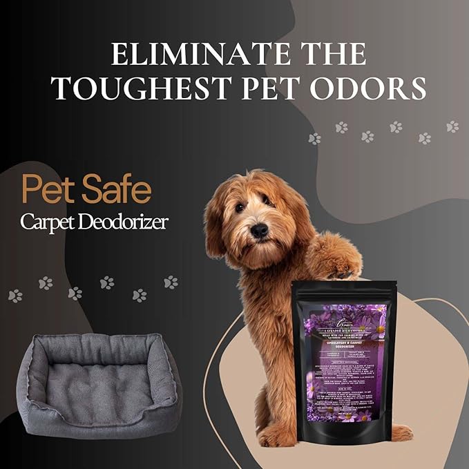 Lavender Chamomile Carpet Freshener Powder: Powerful Odor Eliminator for Home, Upholstery Deodorizer, Carpet Deodorizer, Pet Urine, Cat Litter Box - Lavender Chamomile Fragrance