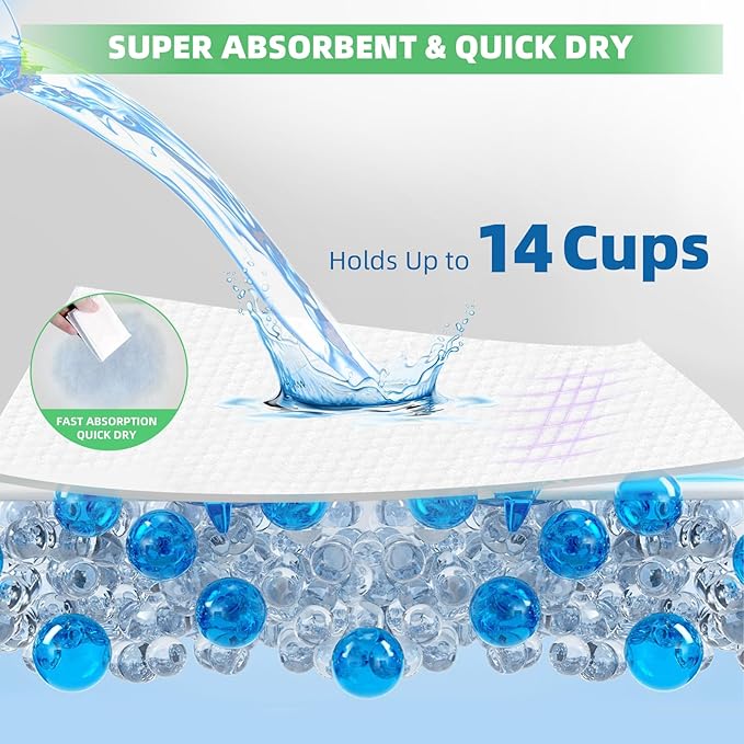 IMMCUTE Cat Litter Pads 16.9" X 11.4", Lemon Scent, 50 Ct, Pee Pads for Cats, Thickened Super Absorbent Pee Pads, Cat Pads for Litter Box System