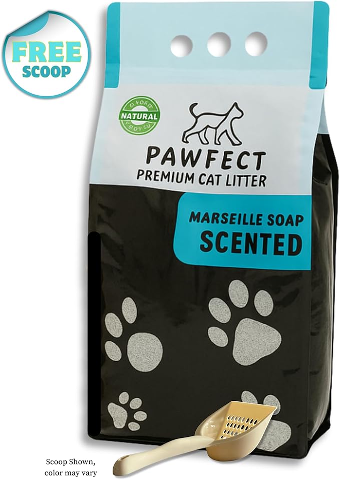 Marseille Soap Scented Cat Litter – 9.6 lb / 5L, Fast Clumping, Natural Odor Absorption, Lightweight Formula, Made with Turkish White Bentonite
