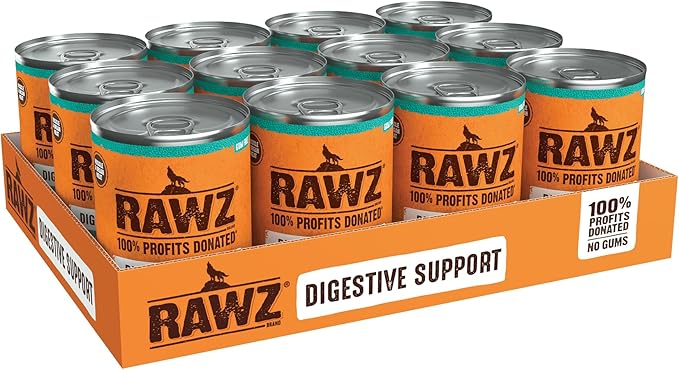 Rawz Natural Pet Food, Digestive Support Canned Dog Food, 12.5 Ounce (Beef & Pumpkin) Case of 12 Cans