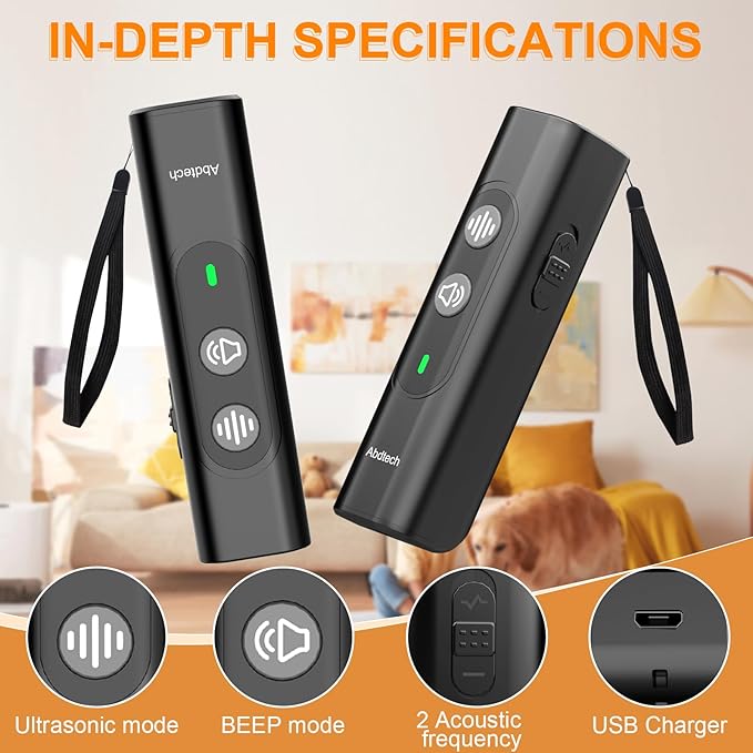 Anti Barking Device for Dogs - Dog Bark Deterrent Devices for Stopping Bad Dog Behavior - Ultrasonic Dog Bark Deterrent, Refuse to Shout and Slap - Best Anti Barking Device Rechargeable