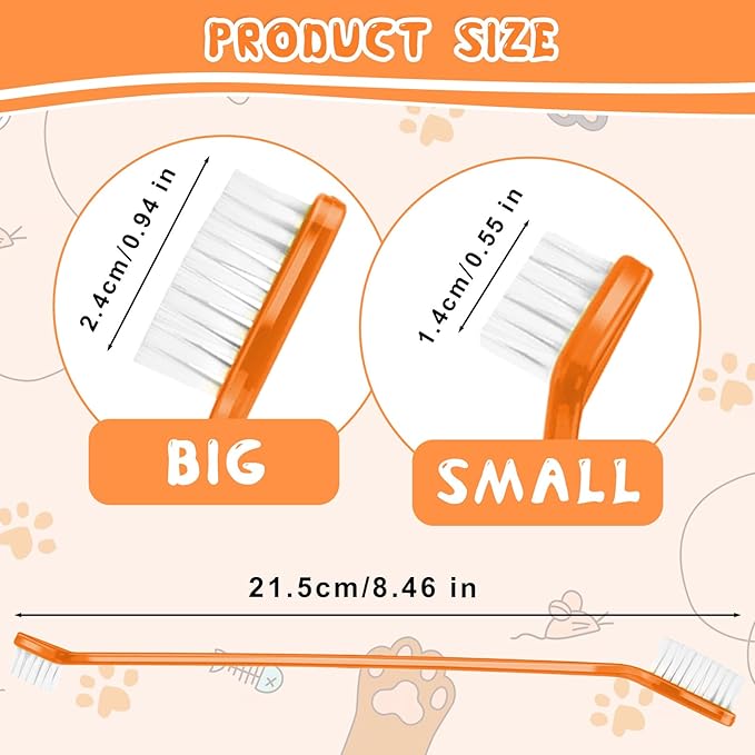 12Pcs Toothbrush for Dogs Small Breed,Dual Headed Dog Toothbrush,Dental Hygiene Soft Toothbrushs to Clean Pet Teeth,Dog Tooth Brush for Small to Large Dogs, Cats and Most Pets, 12 Color