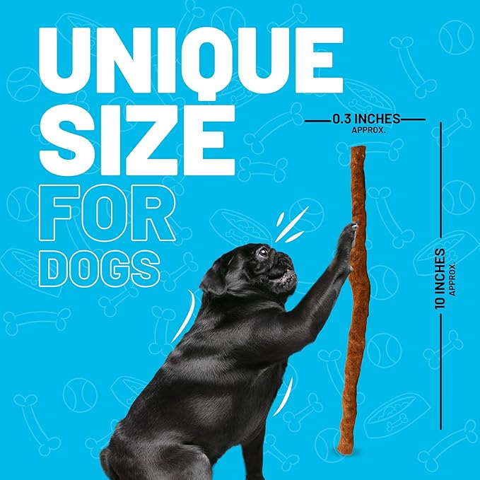Sitka Farms Beef Sticks 10 Inch for Dogs - Crunchy Beef Munchy Sticks - Natural Beef Flavor Dog Treats - 30 Count - High Protein Snacks for Large Medium and Small Breeds