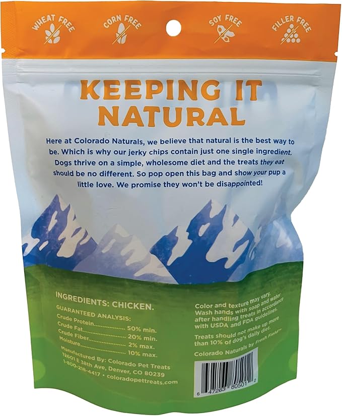 Chicken Jerky Chips Dog Treats, 6 oz – All-Natural, Made in USA, No Fillers or Preservatives – Promote Bone and Joint Health