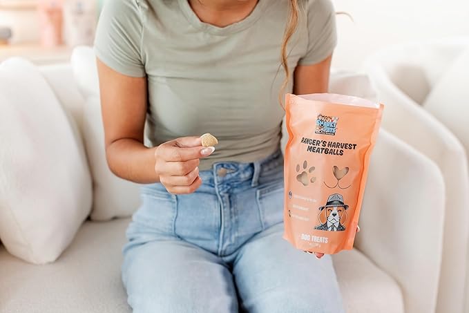 Freeze-Dried Dog Treats – Harvest Meatballs – Ground Beef, Turkey, Pumpkin, Sweet Potato & Cinnamon – Natural Treats for Small, Medium & Large Dogs – No Preservatives – 7 oz Bag