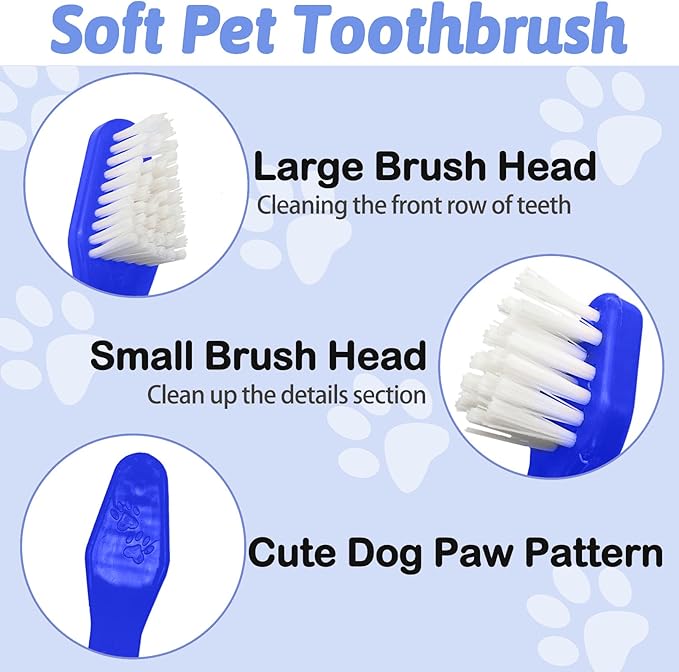100Pcs Dog Toothbrush Dual Headed Puppy Tooth Brushing Kit Long Handle Soft Grooming Pet Dental Brushes Convenient Double Sided for Pets Puppy Teeth Brush Cleaning Oral Care Supplies-Blue