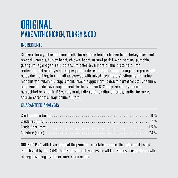 ORIJEN Pate Wet Dog Food Original Recipe with Liver 12.8oz Cans (12 Count)