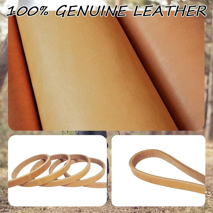 LWBMG Leather Dog Leash 6ft x 3/4 inch Heavy Duty Dog Training Leash, Strong Sturdy Genuine Leather Braided Pet Leashes, Soft and Comfortable Cowhide Pet Lead for Large, Medium and Small Dogs Tan
