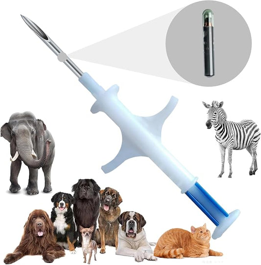 Animal ID Microchip with Sharp Needle 10 Pack 12 MM Length, Use for Pets Dogs Cats Horse Pig Sheep Cow Monkey Identification and Registration Universal Standard