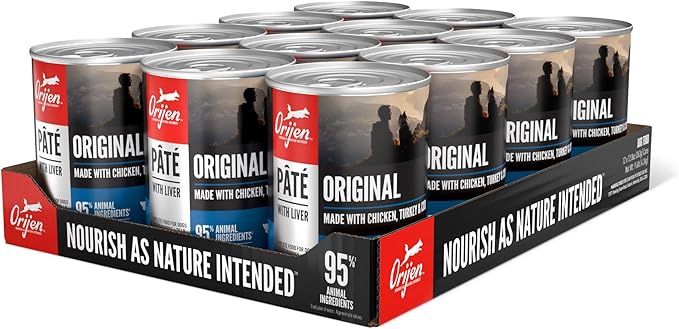 ORIJEN Pate Wet Dog Food Original Recipe with Liver 12.8oz Cans (12 Count)