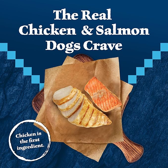 Blue Buffalo Wilderness High Protein Natural Adult Wet Dog Food Plus Wholesome Grains, Chicken & Salmon Grill 12.5-oz Cans (Pack of 12)