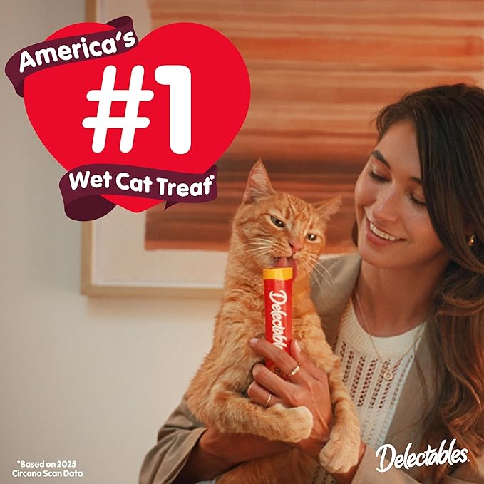 New! Delectables Squeeze Up Seafood Variety Pack, Creamy Squeezable Puree, Lickable Wet Cat Treats, Grain-Free, No Added Fillers, 0.5 Ounces Tube, 40 Tubes Total