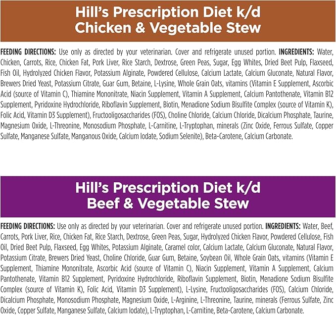 Hill's Prescription Diet k/d Kidney Care Starter Kit Variety Pack Dog Food, Veterinary Diet, 5.25 oz. Dry Food (2), 13 oz. Cans (2), 5.5 oz. Cans (4)