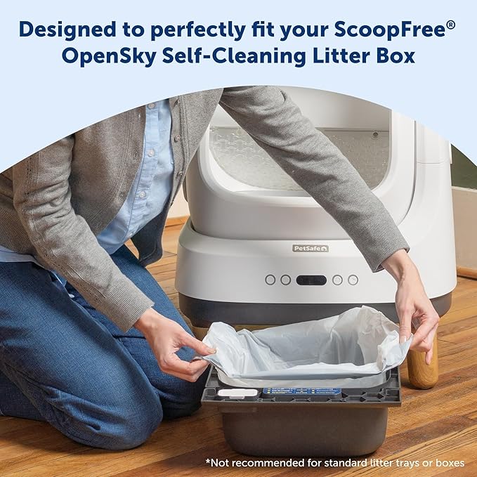 PetSafe Waste Bin Liners – Drawstring Liners for ScoopFree OpenSky Cat Litter Box – Easy Cleanup, 15 Count