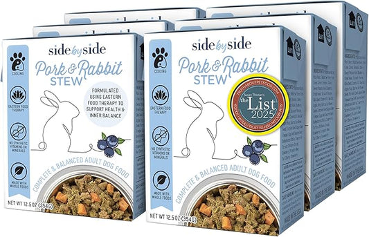 Side by Side Pork & Rabbit Stew, Cooling Dog Food for All Breeds, Made of Whole Foods, Every Ingredient Has a Purpose, No Artificial Additives, Fillers, or Gums, Ready to Serve, 12.5 oz, 6 Pack