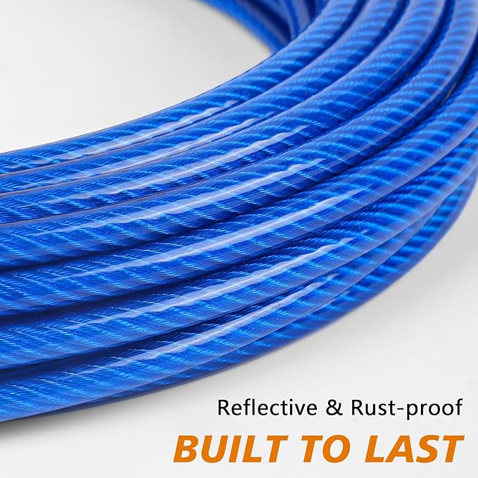 XiaZ Tie Out Cable for Dogs 50ft, Dog Leads for Yard Chew Proof, Heavy Duty Pet Tie Out Cable for Large Dogs Up to 250lbs,Durable Dog Runner Tether Line for Outdoor,Yard