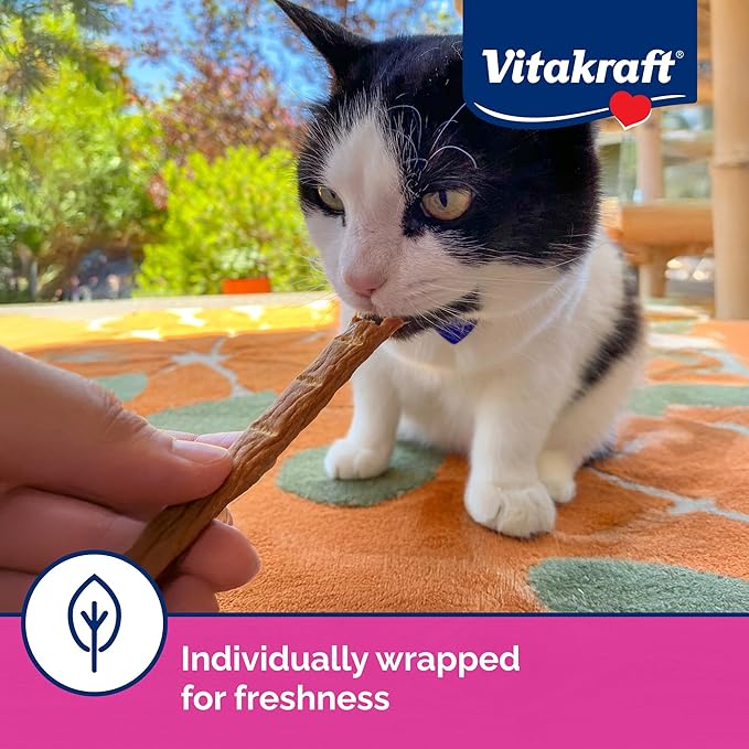 Vitakraft PurrSticks for Cats - Nutritious & Healthy Soft Cat Treats - Gently Oven Roasted Meat Sticks for Cats w/ 70% Meat - Easy-to-Serve Cat Chew Sticks (Chicken, 60 Pack)