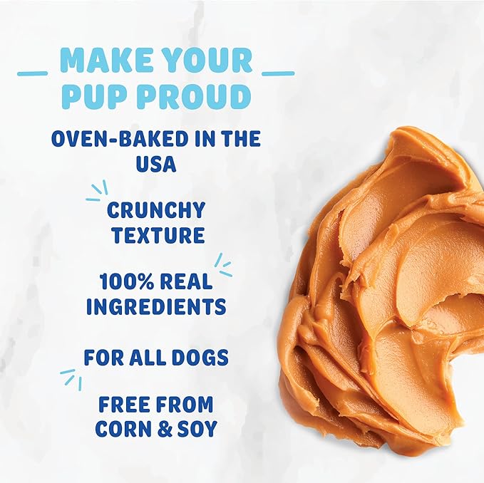 Shameless Pets Crunchy Dog Treats - Bee Happy Biscuits Snacks for Small, Medium & Large Dogs, Peanut Butter and Honey, Made in USA