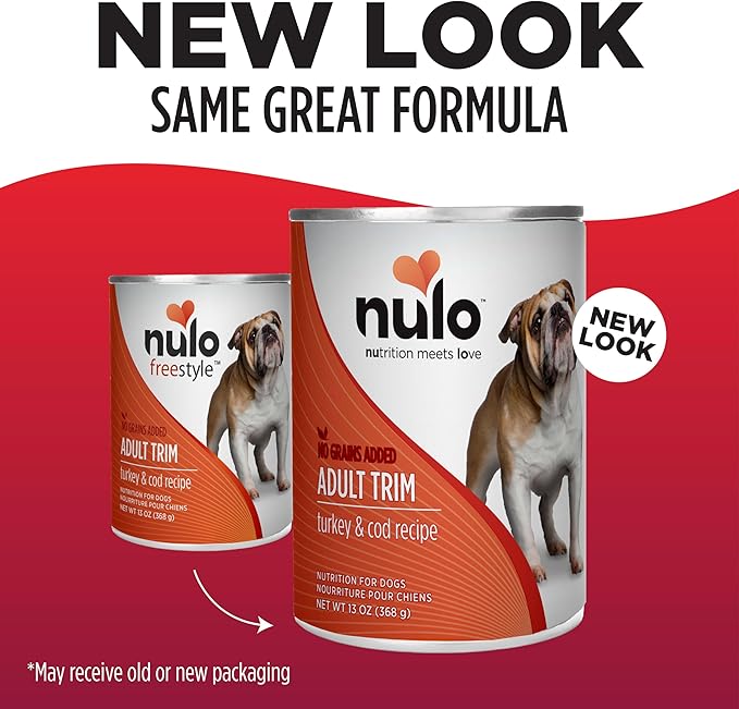 Nulo Grain-Free Turkey & Cod Recipe Adult Trim Wet Canned Dog Food, 13 Ounce, 12 Cans
