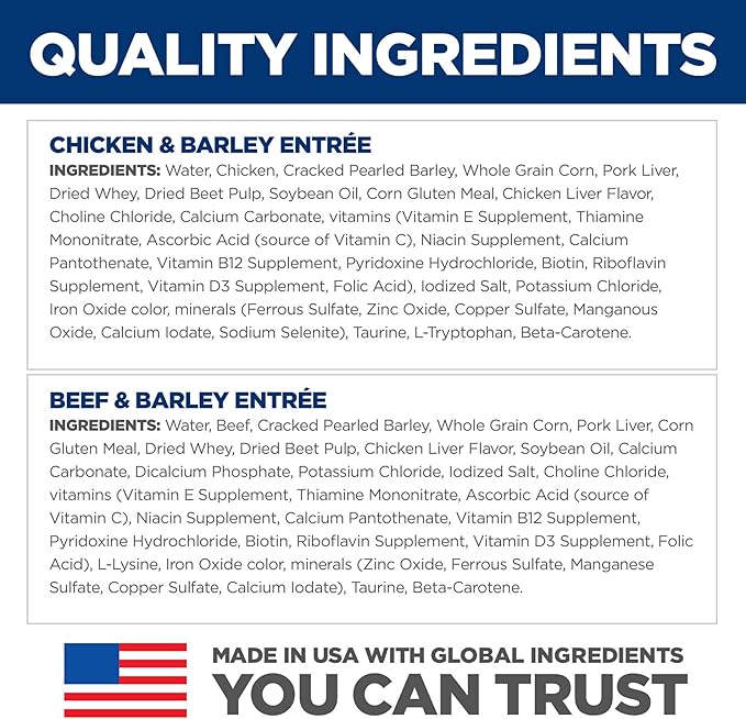 Hill's Science Diet Adult 7+, Senior Adult 7+ Premium Nutrition, Wet Dog Food, Variety Pack: Chicken & Barley; Beef & Barley Loaf, 13 oz Can Variety Pack, Case of 12