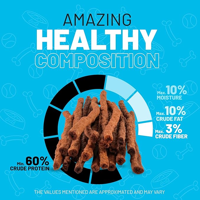 Sitka Farms Beef Sticks 10 Inch for Dogs - Crunchy Beef Munchy Sticks - Natural Beef Flavor Dog Treats - 30 Count - High Protein Snacks for Large Medium and Small Breeds