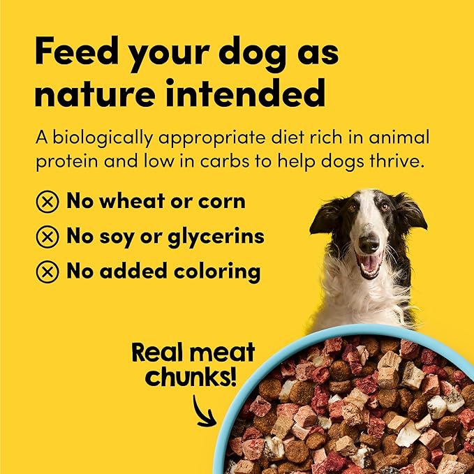 RawMix50 Premium Freeze-Dried Raw Grass-Fed Beef Recipe Dog Food, Protein Rich, Includes Kibble, Non-GMO, No Wheat or Corn, 4 lbs