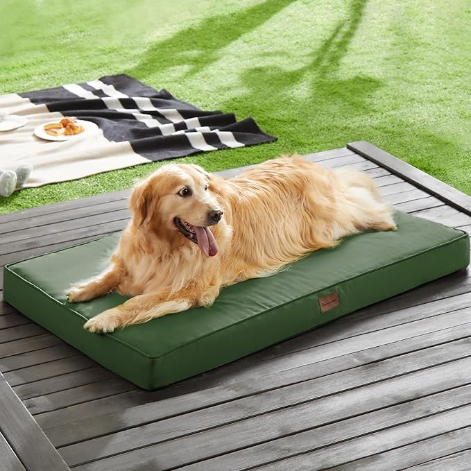 BFPETHOME Outdoor Dog Beds for Large Dogs, Waterproof Dog Bed for Medium, Large, Extra Large Dogs, Orthopedic Pet Bed with Removable Washable Cover, Egg Crate Foam Pet Bed Ma