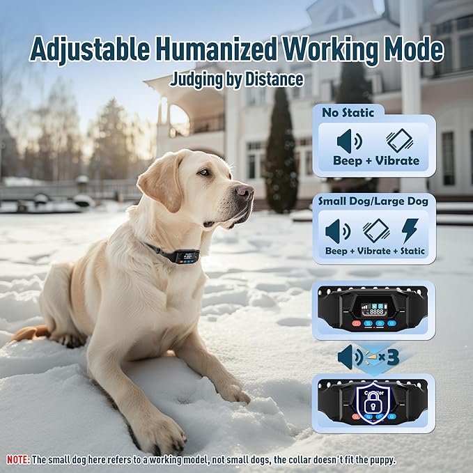 Wireless Dog Fence for 2 Dogs - Pet Containment System Electric Fence for Dogs Radius Up to 33-9999Yard for Large Area, Rechargeable Waterproof Training Collar with 3 Warning Modes for Large Dogs