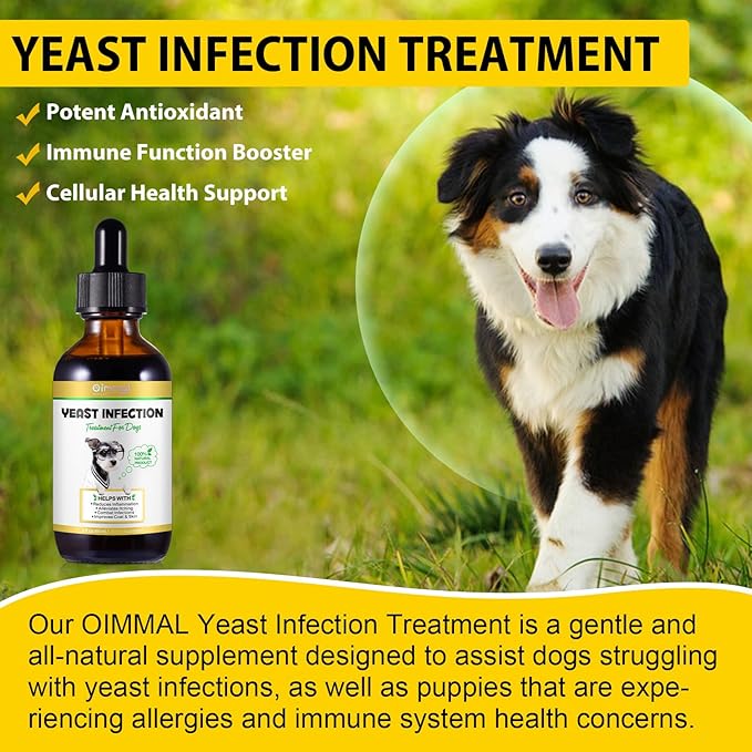 Yeast Infection Treatment for Dogs, Natural Dog Pets Herbal Supplement, Supports Dog Healthy Itch Relief, Ear Infection Treatment, Dogs Allergy Relief, Inflammation Relief (2 Fl Oz)