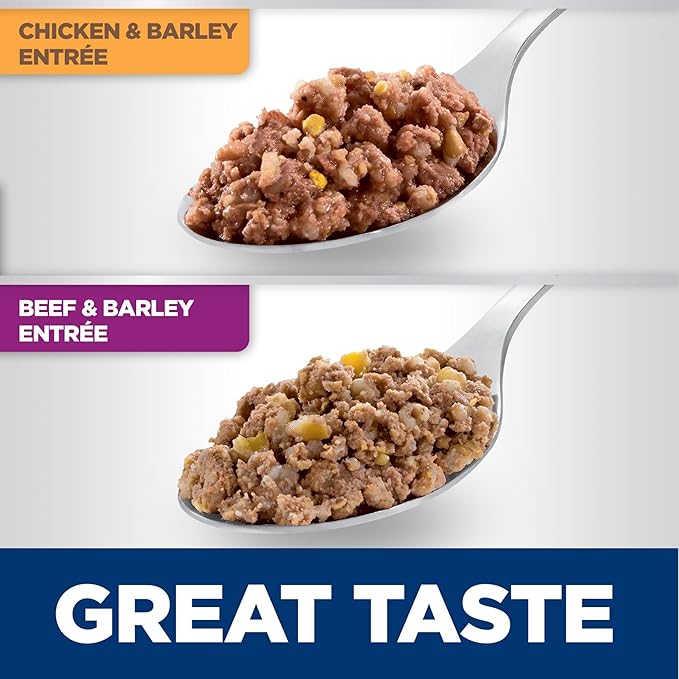 Hill's Science Diet Adult 1-6, Adult 1-6 Premium Nutrition, Wet Dog Food, Variety Pack: Chicken & Barley; Beef & Barley Loaf, 13 oz Can Variety Pack, Case of 12