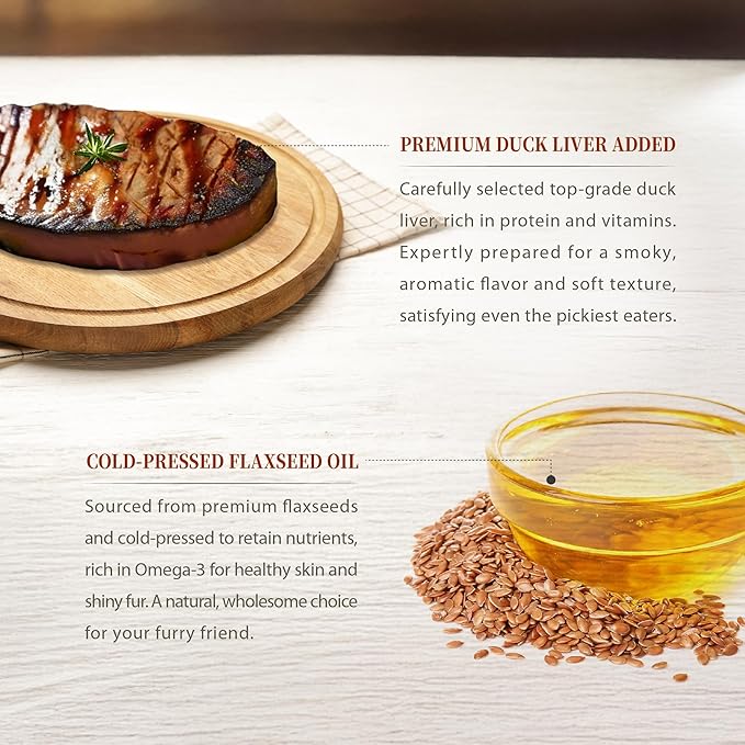 Herz Air-Dried Dog Food Lamb & Duck Liver Recipe 1 lb, All-Natural, High-Protein, Grain-Free, Limited Ingredients, Complete & Balanced, Premium Canine Cuisine