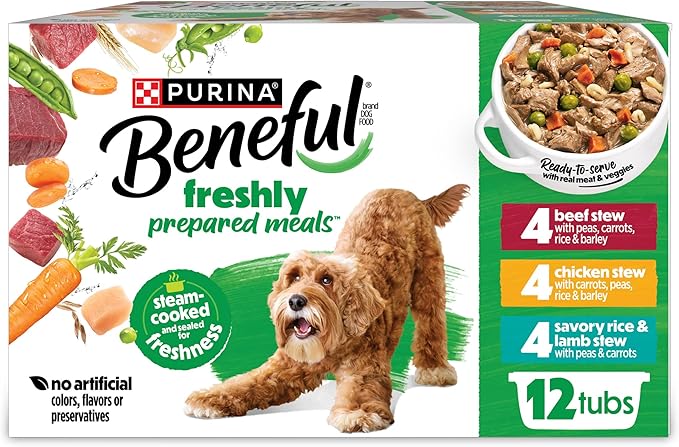 Purina Beneful Gravy Wet Dog Food Variety Pack, Prepared Meals Stew - (12) 10 oz. Tubs