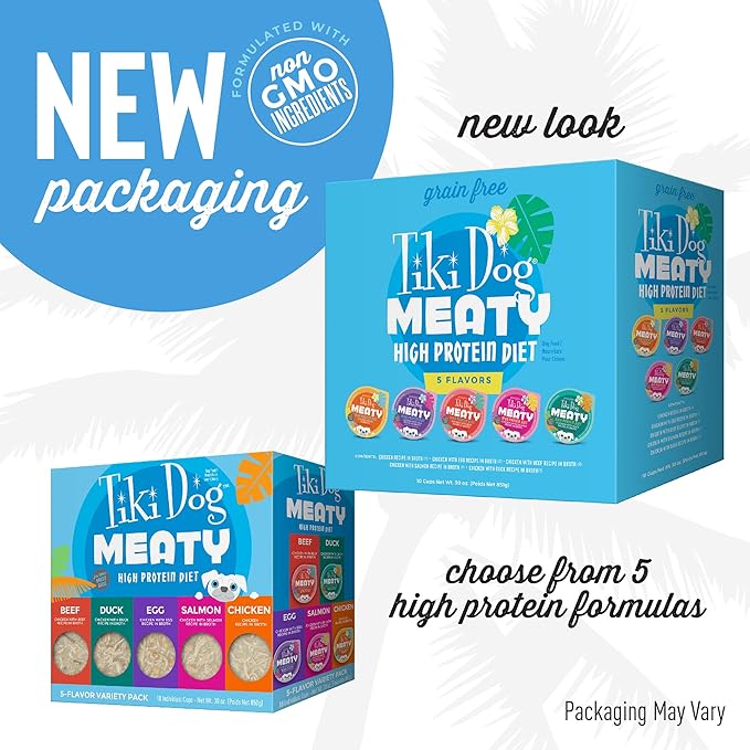 Tiki Dog Meaty Wet Dog Food, Variety Pack, 3 oz. Cup (10 Count)