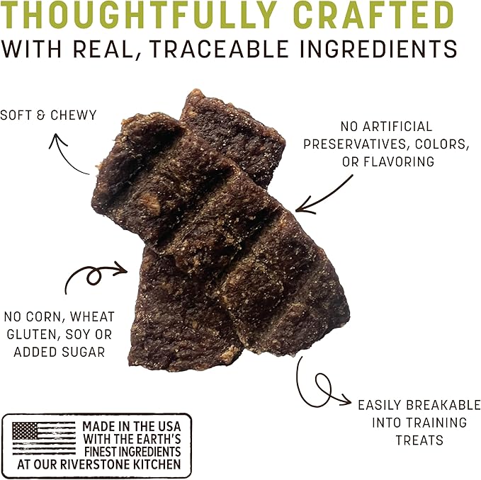 Earth Animal Wisdom Air-Dried from The Air Recipe Premium Natural Jerky Strips Dog Treats, 4 oz. Bag