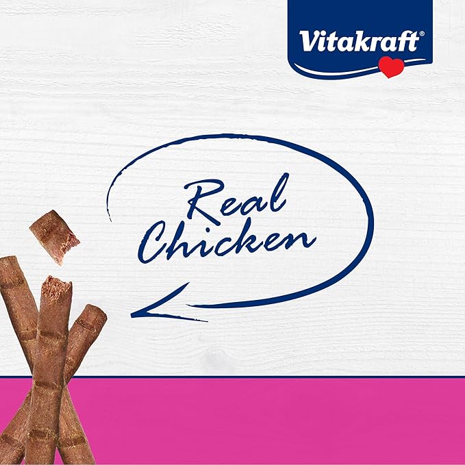 Vitakraft PurrSticks for Cats - Nutritious & Healthy Soft Cat Treats - Gently Oven Roasted Meat Sticks for Cats w/ 70% Meat - Easy-to-Serve Cat Chew Sticks (Chicken, 60 Pack)