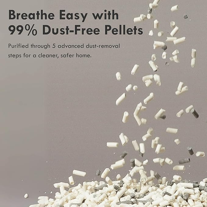 Lady N Pellet Tofu Cat Litter, Strong Clumping Ultra Absorbent, Dust-Free Low Tracking, Enviro-probiotic and Activated Carbon for Odor Control 18lb (2 Packs Unscented)