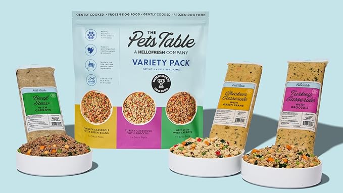 The Pets Table Human-Grade Variety Pack Fresh Dog Food, Dog Food Topper or Complete Meal, 6 Count of 32 to 36-oz Pouches, 12.7lbs
